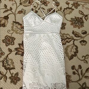 Abercrombie & Fitch White Lace Spaghetti Strap Dress